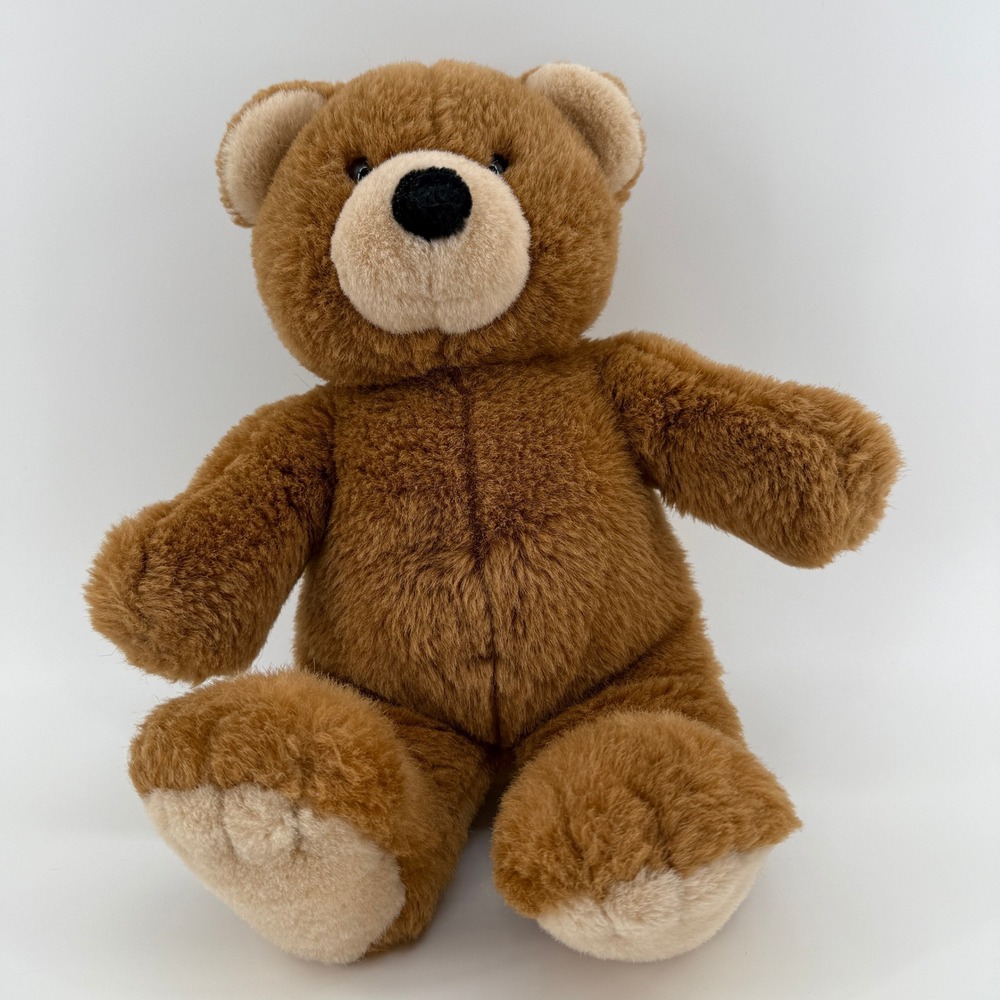 Vintage 1991 GUND 14" Classic Teddy Bear Plush — Brown Soft Stuffed Animal